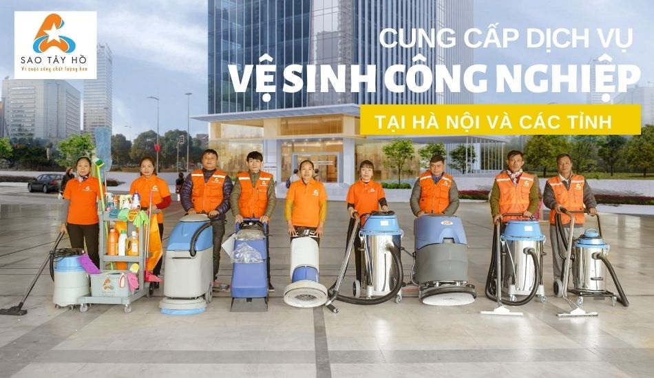 Máy móc dụng cụ vệ sinh khi đến làm việc tại quận Ba Đình