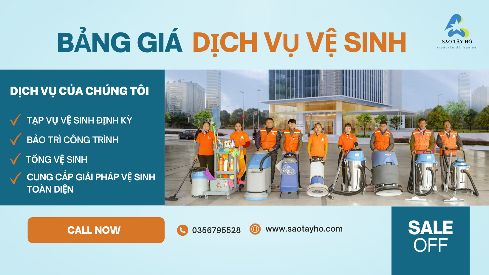 Bảng giá dịch vụ vệ sinh