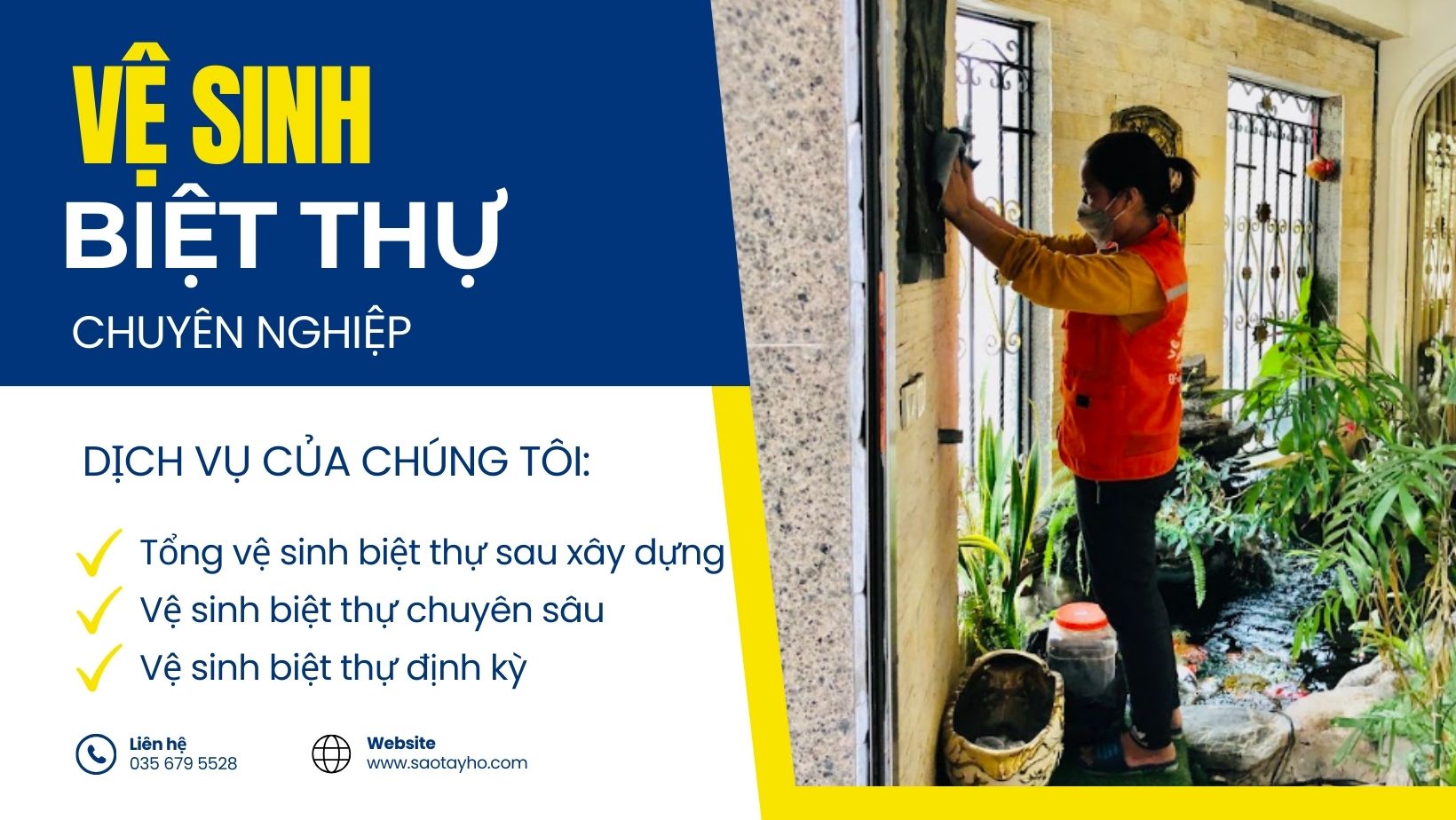 vệ sinh biệt thự